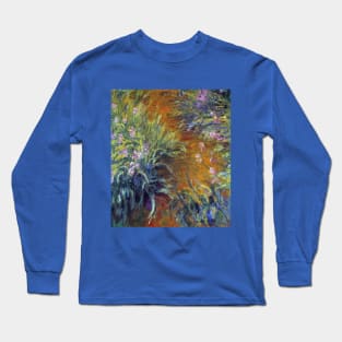 The Path Through the Irises by Claude Monet Long Sleeve T-Shirt